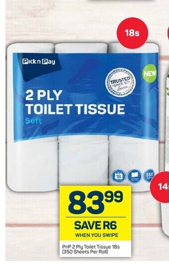 Pick n Pay PnP 2 Ply Toilet Tissue 18s offer