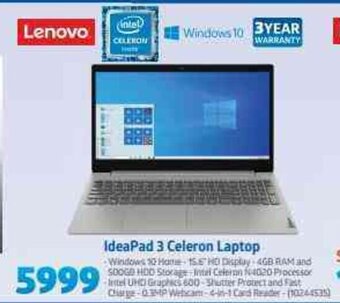 Incredible Connection Lenovo - IdeaPad 3 Celeron Laptop offer