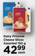 Dairy princess cheese slices assorted-150g each
