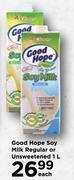 Food Lover's Market Good hope soy milk regular or unsweetened-1l each offer