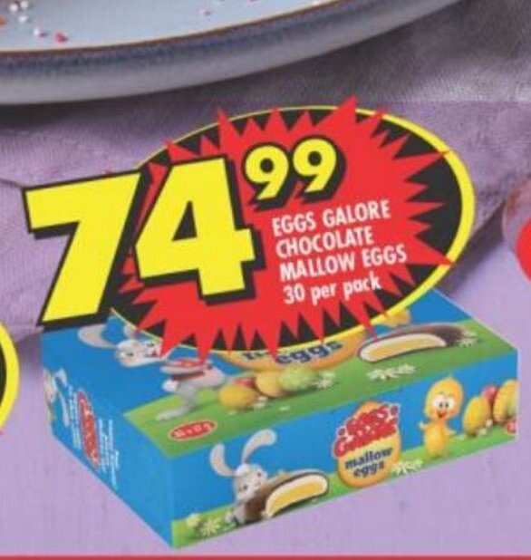 Eggs Galore Chocolate Mallow Eggs 30 per pack offer at Shoprite
