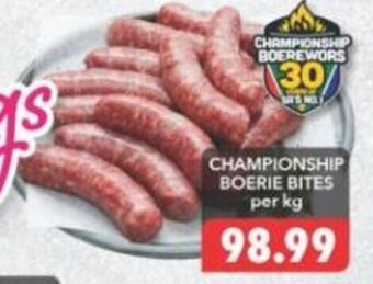 Shoprite Championship Boerie Bites per kg offer