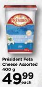 President feta cheese assorted-400g each