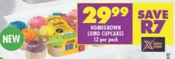 Homegrown Lumo Cupcakes 12 per pack