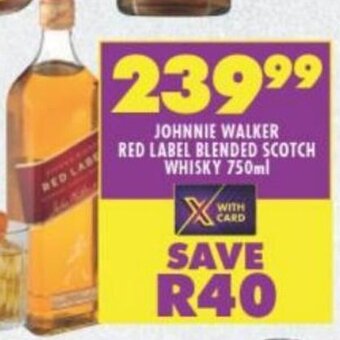 Shoprite Johnnie Walker Red Label Blended Scotch Whisky 750ml offer