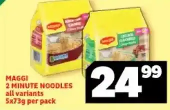 Usave Maggi 2 Minute Noodles 5x73g per pack offer