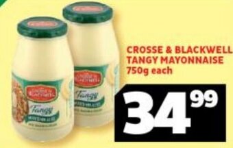 Usave Crosse & Blackwell Tangy Mayonnaise 750g each offer