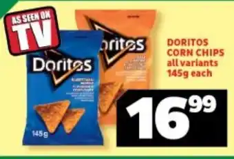 Usave Doritos Corn Chips 145g each offer