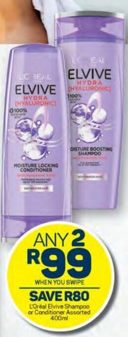 L'Oreal Elvive Shampoo or Conditioner Assorted 400ml