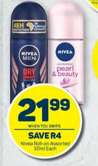 Nivea Roll-on Assorted 50ml each
