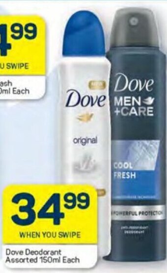 Pick n Pay Dove Deodorant Assorted 150ml each offer