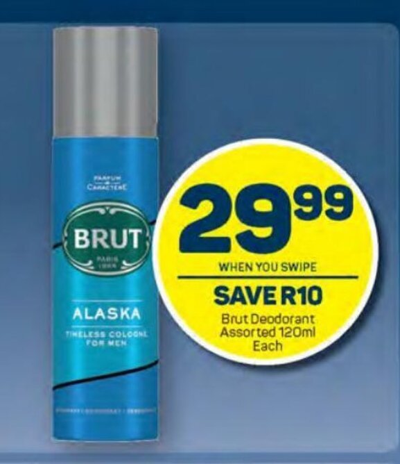 Brut Deodorant Assorted 120ml each offer at Pick n Pay