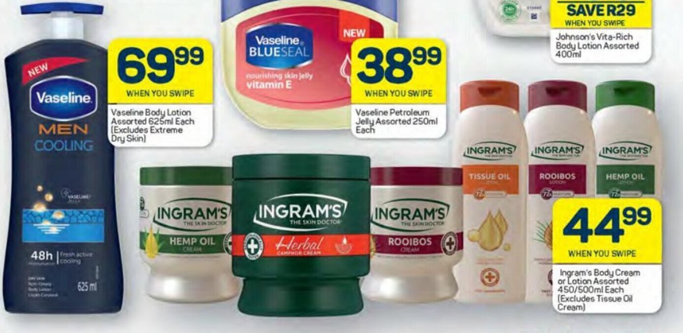 Ingram's Body Cream or Lotion assorted 450/500ml each (excludes tissue