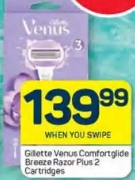Pick n Pay Gillette Venus Comfort glide Breeze Razor Plus 2 Cartridges offer