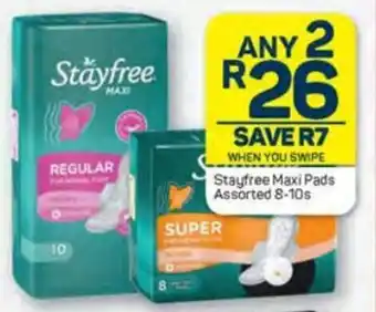 Pick n Pay Stayfree Maxi Pads assorted 8-10s offer