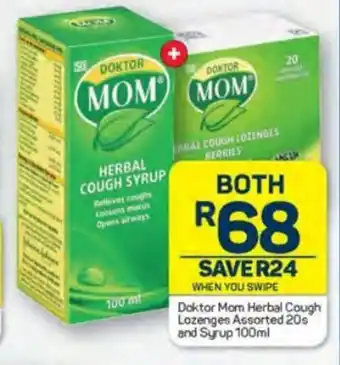 Pick n Pay Doktor Mom Herbal Cough Lozenges assorted 20s and Syrup 100ml offer