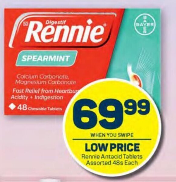 Rennie Antacid Tablets Assorted 48s each offer at Pick n Pay