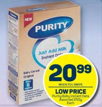 Pick n Pay Purity Baby Instant Oats assorted 250g each offer