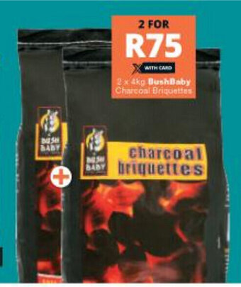 Checkers Bushbaby Charcoal Briquettes 2 x 4kg offer