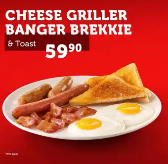 Wimpy Cheese Griller Banger Brekkie & Toast offer