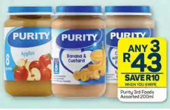 Pick n Pay Purity 3rd Foods assorted 200ml offer