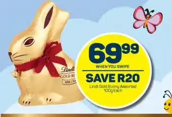 Pick n Pay Lindt Gold Bunny Assorted 100g each offer
