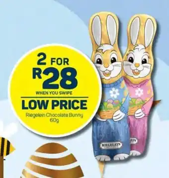 Pick n Pay Riegelein Chocolate Bunny 60g offer