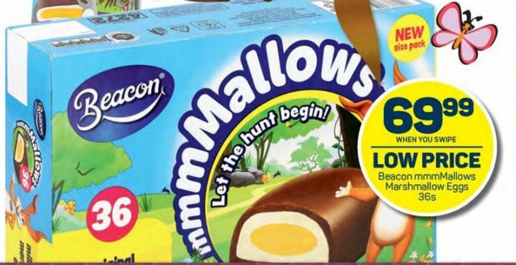 Beacon mmmMallows Marshmallow Eggs 36s offer at Pick n Pay