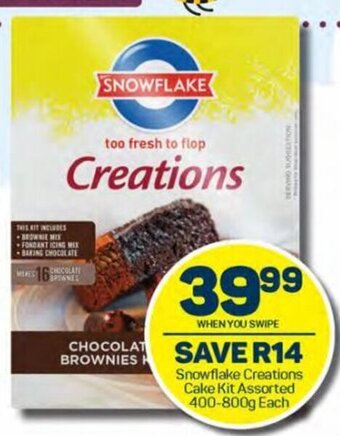 Pick n Pay Snowflake Creations Cake Kit Assorted 400-800g each offer