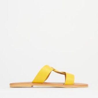 Zando Utopia leather interlaced sandals yellow offer