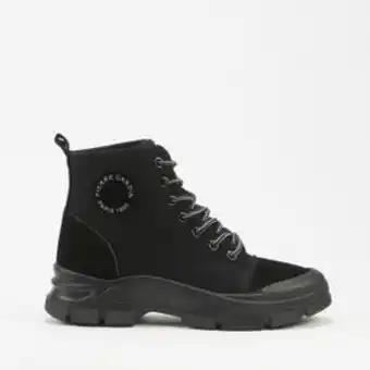 Zando Pierre cardin canvas lace up boots black mono offer