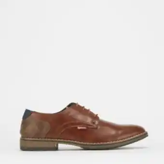 Fos shiny casual lace up shoe tan
