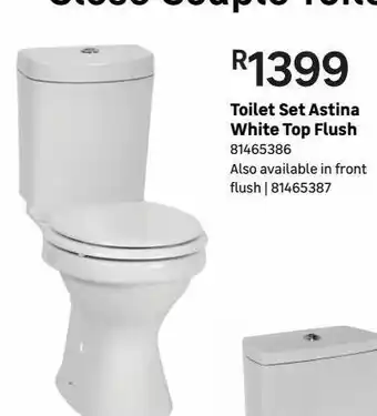 Toilet set astina white top flush