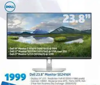Incredible Connection Dell - 23.8" Monitor SE2416H offer