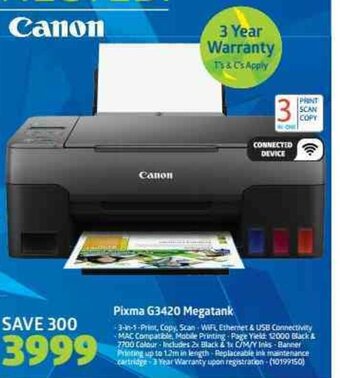 Incredible Connection Canon - Pixma G3420 Megatank offer