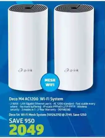 Incredible Connection Tp-Link - Deco M4 AC1200 Wi-Fi System offer