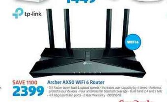 Incredible Connection Tp-link - Archer AX50 WiFi 6 Router offer