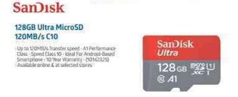Incredible Connection SanDisk - 128GB Ultra MicroSD 120MB/s C10 offer