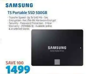 Incredible Connection Samsung - T5 Portable SSD 500GB offer
