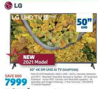 Incredible Connection LG - 50" 4K SM UHD AI TV offer
