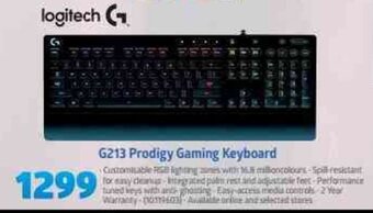 Incredible Connection Logitech - G213 Prodigy Gaming Keyboard offer