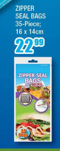The Crazy Store Zipper Seal Bags 35-Piece ; 16 x 14cm offer