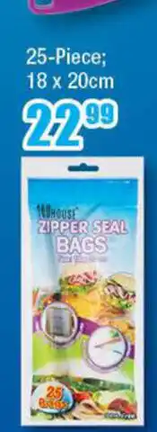 The Crazy Store Zipper Seal Bags 25-Piece 18 x 20cm offer