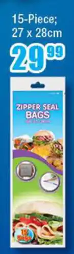 The Crazy Store Zipper Seal Bags 15-Piece 27 x 28cm offer