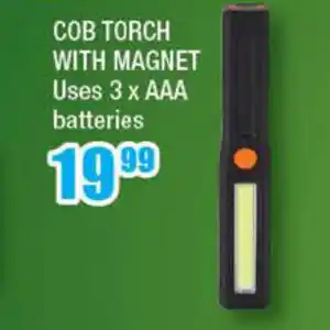 COB Torch with Magnet Uses 3 x AAA Batteries