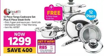 Game 12 Piece Tango Cookware Set Plus 6 Piece Steak Knife offer