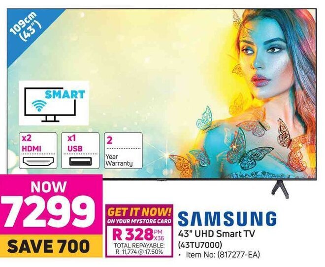 Game Samsung 43" UHD Smart TV offer