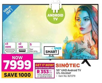 Game Sinotec 55" UHD Android TV offer