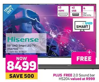 Game Hisense 55"UHD Smart LED TV offer