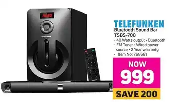 Tekefunken Bluetooth Sound Bar TSBS-700